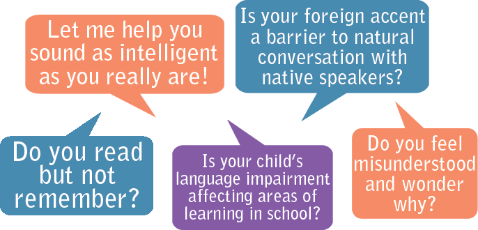Do you read and not remember? Do you feel misunderstood and wonder why? Is your foreign accent a barrier to natural conversation with native speakers?